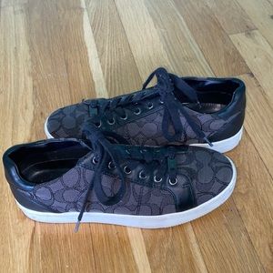 Coach Black with Leather back sneakers